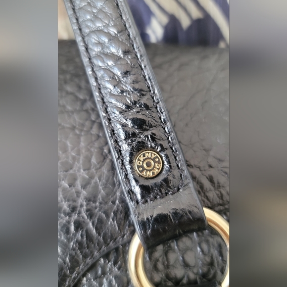 DKNY Large Pebbled Leather Satchel  Briefcase Bag  FITS TONS! - Picture 7 of 14